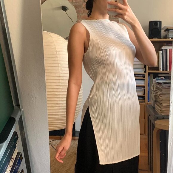 Issey Miyake Pleats Please Midi Tank White JP3